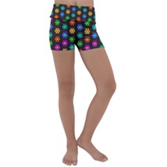 Pattern Background Colorful Design Kids  Lightweight Velour Yoga Shorts