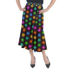 Pattern Background Colorful Design Midi Mermaid Skirt