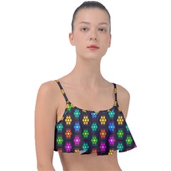 Pattern Background Colorful Design Frill Bikini Top