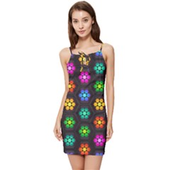 Pattern Background Colorful Design Summer Tie Front Dress