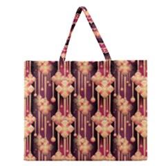 Seamless Pattern Zipper Large Tote Bag