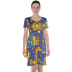 Square Background Background Texture Short Sleeve Nightdress by Amaryn4rt