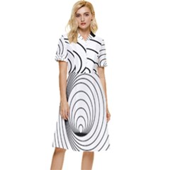 Spiral Eddy Route Symbol Bent Button Top Knee Length Dress by Amaryn4rt