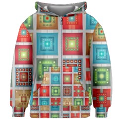 Tiles Pattern Background Colorful Kids  Zipper Hoodie Without Drawstring by Amaryn4rt