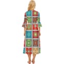 Tiles Pattern Background Colorful Midsummer Wrap Dress View4