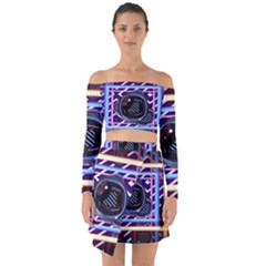 Abstract Sphere Room 3d Design Off Shoulder Top With Skirt Set by Amaryn4rt