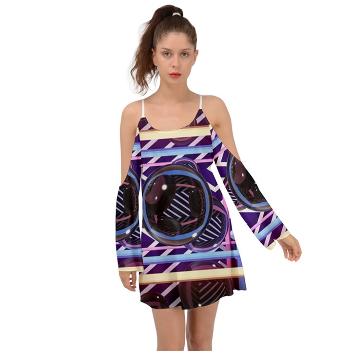 Abstract Sphere Room 3d Design Boho Dress
