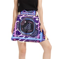 Abstract Sphere Room 3d Design Waistband Skirt by Amaryn4rt