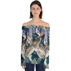 Architecture Buildings City Off Shoulder Long Sleeve Top by Amaryn4rt