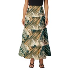 Architecture Buildings City Tiered Ruffle Maxi Skirt by Amaryn4rt