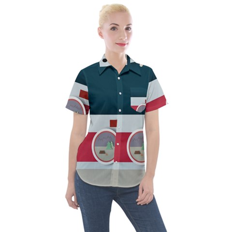 Camera Vector Illustration Women s Short Sleeve Pocket Shirt by Amaryn4rt