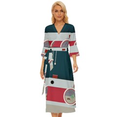 Camera Vector Illustration Midsummer Wrap Dress
