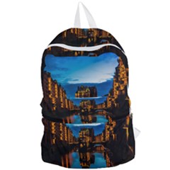 Hamburg City Blue Hour Night Foldable Lightweight Backpack by Amaryn4rt