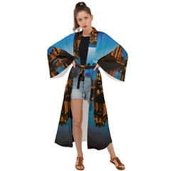 Hamburg City Blue Hour Night Maxi Kimono