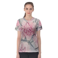 Cloves Flowers Pink Carnation Pink Women s Sport Mesh T-Shirt