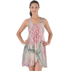 Cloves Flowers Pink Carnation Pink Show Some Back Chiffon Dress