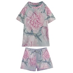 Cloves Flowers Pink Carnation Pink Kids  Swim T-Shirt and Shorts Set