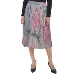 Cloves Flowers Pink Carnation Pink Classic Velour Midi Skirt 