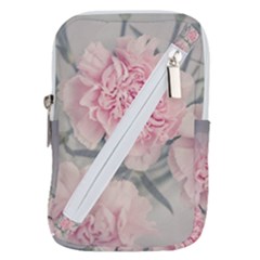 Cloves Flowers Pink Carnation Pink Belt Pouch Bag (Large)
