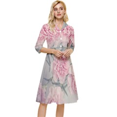 Cloves Flowers Pink Carnation Pink Classy Knee Length Dress