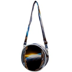 Door Breakthrough Door Sunburst Crossbody Circle Bag by Amaryn4rt