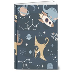 Space Theme Art Pattern Design Wallpaper 8  X 10  Hardcover Notebook