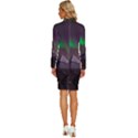 Fantasy Pyramid Mystic Space Aurora Long Sleeve Shirt Collar Bodycon Dress View4