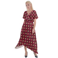 Kaleidoscope Seamless Pattern Cross Front Sharkbite Hem Maxi Dress