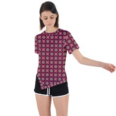 Kaleidoscope Seamless Pattern Asymmetrical Short Sleeve Sports T-shirt