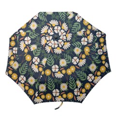 Flower Grey Pattern Floral Folding Umbrellas