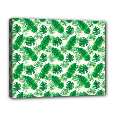 Tropical Leaf Pattern Canvas 14  X 11  (stretched)