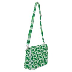 Tropical Leaf Pattern Shoulder Bag With Back Zipper