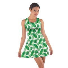 Tropical Leaf Pattern Cotton Racerback Dress