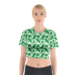 Tropical Leaf Pattern Cotton Crop Top by Dutashop