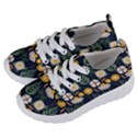 Flower Grey Pattern Floral Kids  Lightweight Sports Shoes View2