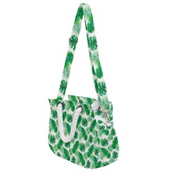 Tropical Leaf Pattern Rope Handles Shoulder Strap Bag by Dutashop