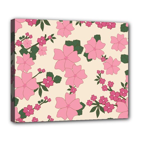 Floral Vintage Flowers Deluxe Canvas 24  X 20  (stretched)