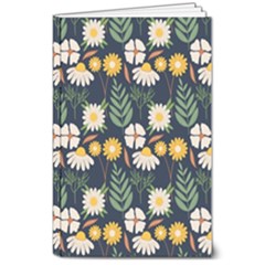 Flower Grey Pattern Floral 8  X 10  Softcover Notebook by Dutashop