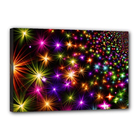 Star Colorful Christmas Abstract Canvas 18  X 12  (stretched)