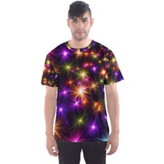 Star Colorful Christmas Abstract Men s Sport Mesh T-shirt