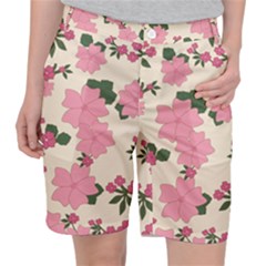 Floral Vintage Flowers Women s Pocket Shorts