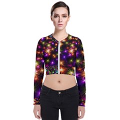 Star Colorful Christmas Abstract Long Sleeve Zip Up Bomber Jacket by Dutashop