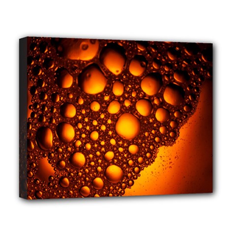Bubbles Abstract Art Gold Golden Deluxe Canvas 20  X 16  (stretched)