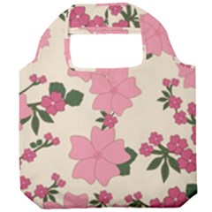 Floral Vintage Flowers Foldable Grocery Recycle Bag