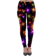 Star Colorful Christmas Abstract Lightweight Velour Leggings