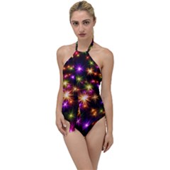 Star Colorful Christmas Abstract Go With The Flow One Piece Swimsuit