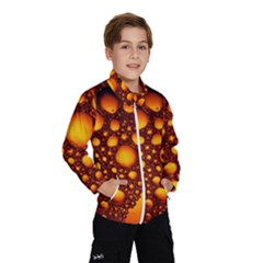 Bubbles Abstract Art Gold Golden Kids  Windbreaker