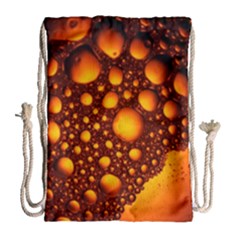 Bubbles Abstract Art Gold Golden Drawstring Bag (large)