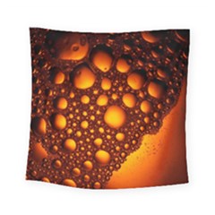 Bubbles Abstract Art Gold Golden Square Tapestry (small)