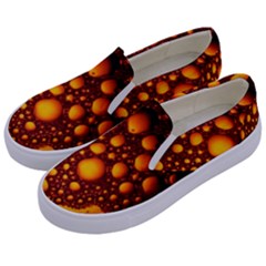 Bubbles Abstract Art Gold Golden Kids  Canvas Slip Ons